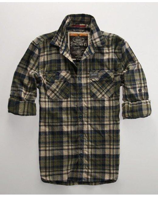 Superdry Green Lumberjack Brush Shirt Nettlebed for men