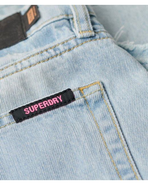 Superdry Blue & Co Raw Hem Wide Leg Flare Jeans