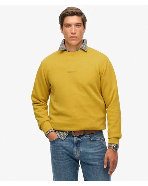 Superdry Yellow & Co Micro Logo Crew Sweatshirt for men