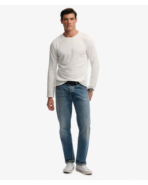 Superdry Gray & Co Classic Cotton Linen Long Sleeve Top for men