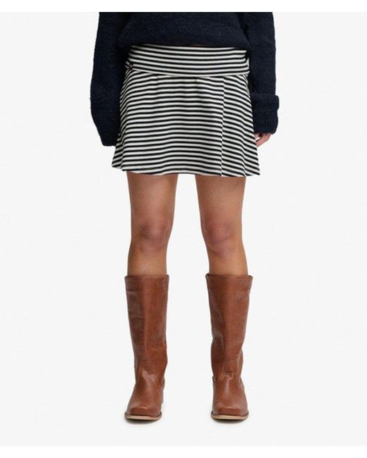 Superdry Blue & Co Athletic Essentials Fold Over Skirt