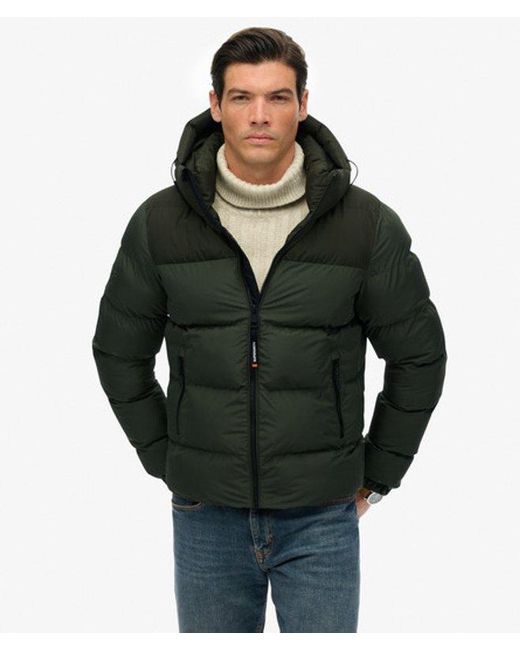Superdry Black & Co Colourblock Hooded Puffer Jacket for men