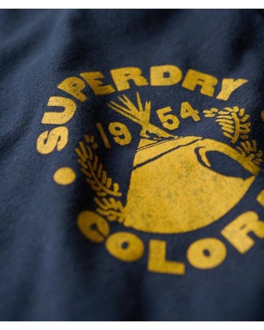 Superdry Blue Graphic Print Outdoor T-shirt for men