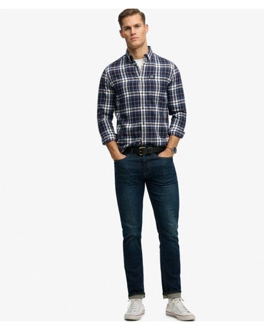 Superdry Blue & Co Long Sleeve Cotton Lumberjack Shirt for men