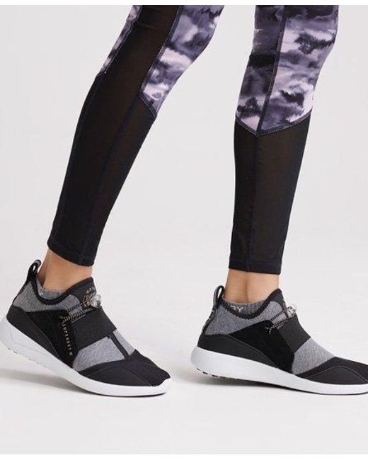 Superdry Black Superlite Elastic Runner /Shadow Marl
