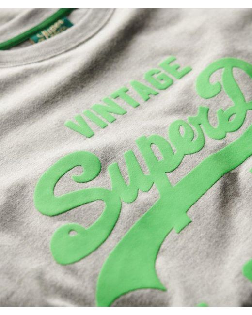 Superdry Green Mens Classic Neon Vintage Logo T-shirt for men