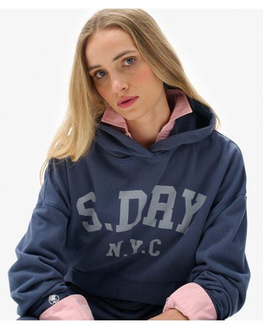 Superdry Blue & Co Athletic Essentials Relaxed Hoodie