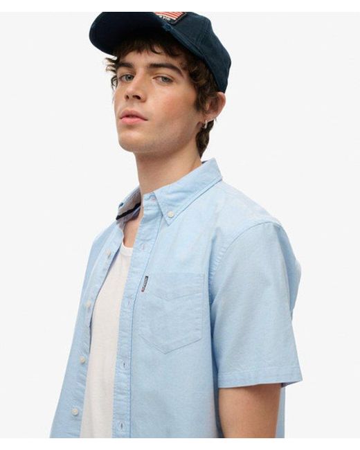 Superdry Blue & Co Oxford Short Sleeve Shirt for men