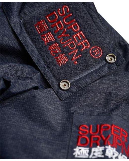 Superdry Blue Hooded Technical Wind Attacker Dark Marl/Rebel