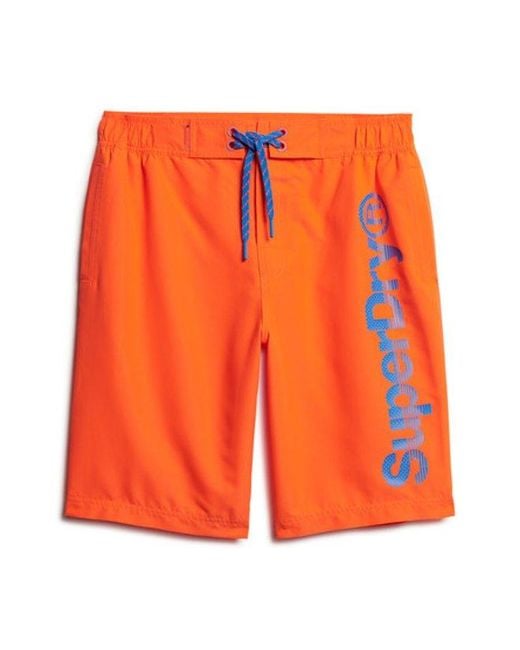 Superdry Klassieke Boardshort in het Orange voor heren
