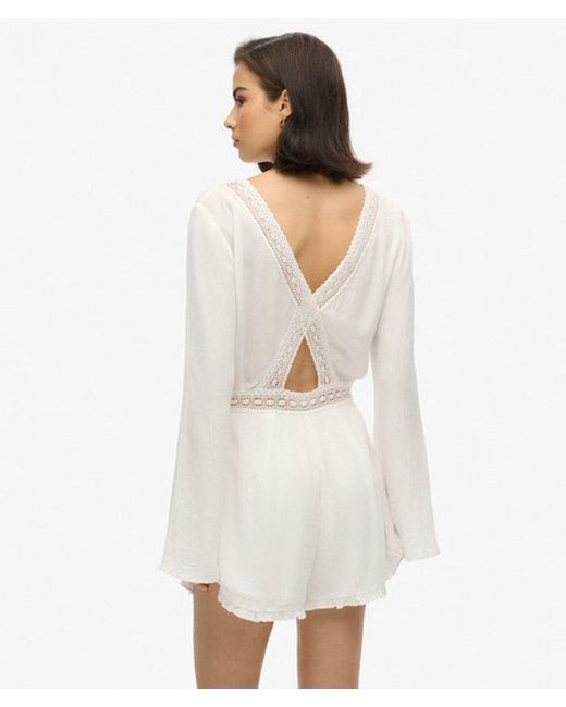 Superdry Natural Flare Sleeve Cut Out Playsuit