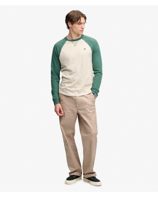 Superdry Green & Co Vintage Athletic Baseball Top for men