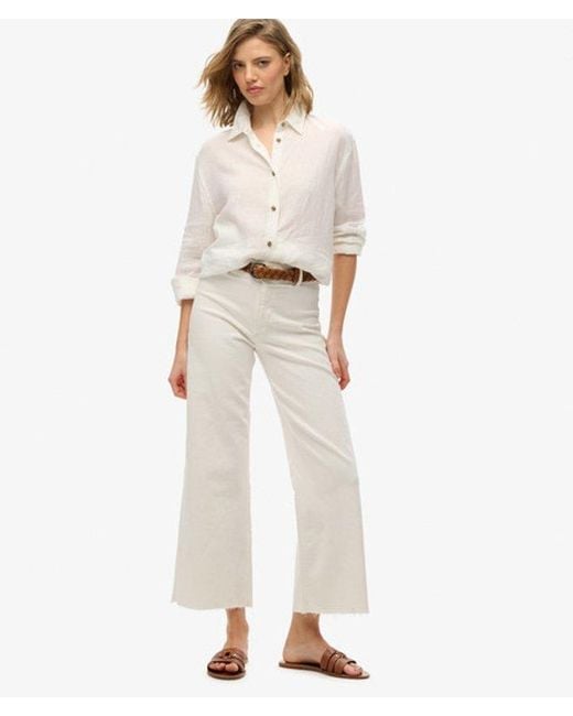 Superdry White & Co Casual Linen Boyfriend Shirt