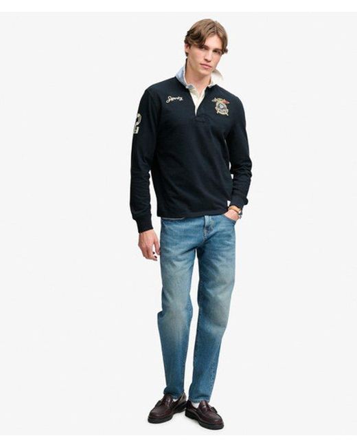Superdry Blue & Co Double Emblem Rugby Shirt for men