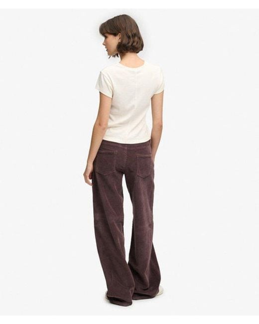 Superdry White & Co Mid Rise baggy Jumbo Cord Pants