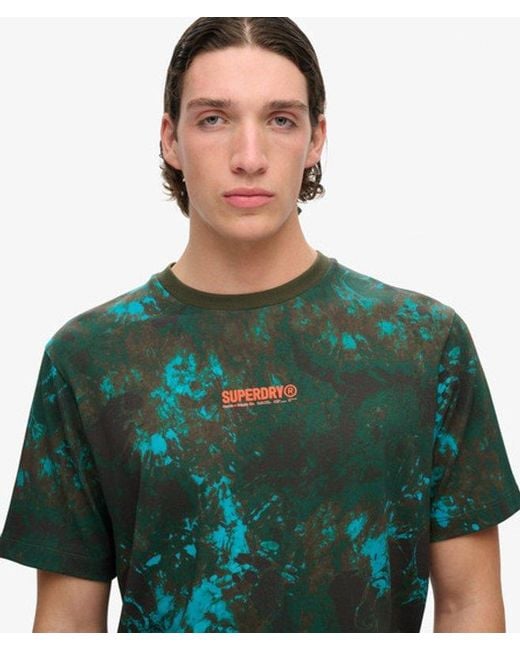 Superdry Green Utility Camo Graphic Loose T-shirt - Size: M for men