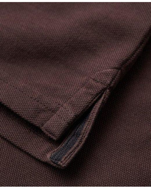 Superdry Brown Destroyed Polo Shirt for men