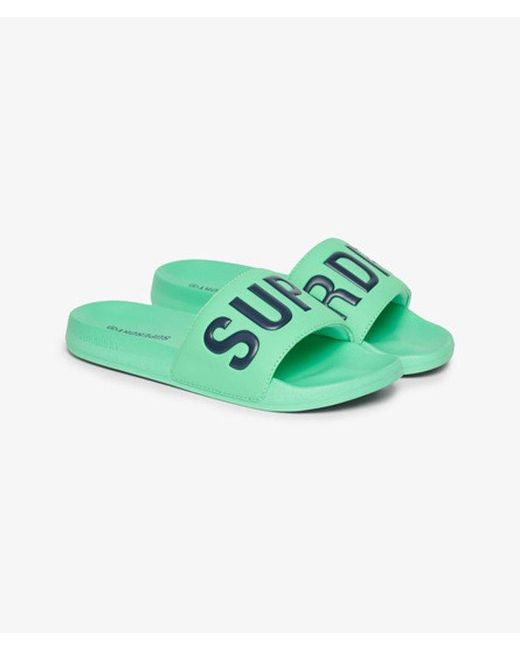 Superdry Green Core Graphic Pool Sliders for men