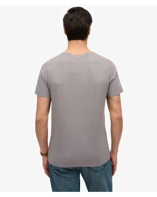 Superdry Gray Classic Essential Pocket T-shirt for men
