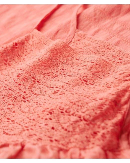 Superdry Red & Co Lace Cami Beach Top