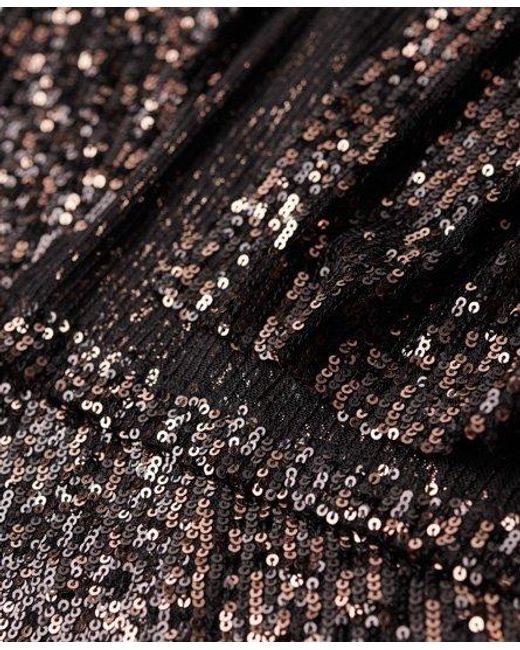 Superdry Black Backless Sequin Midi Dress