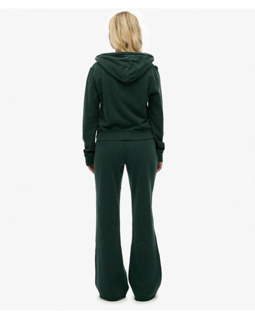 Superdry Athletic joggingbroek Met Wijde Pijpen En Borduursel in het Green