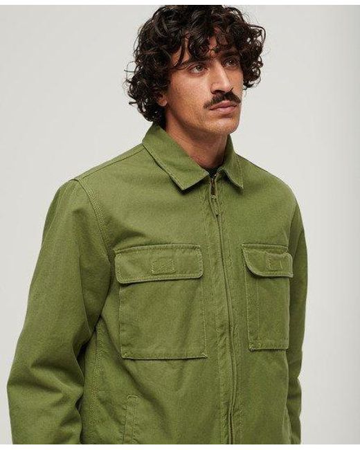 Superdry Green Surplus Zip Through Overshirt for men