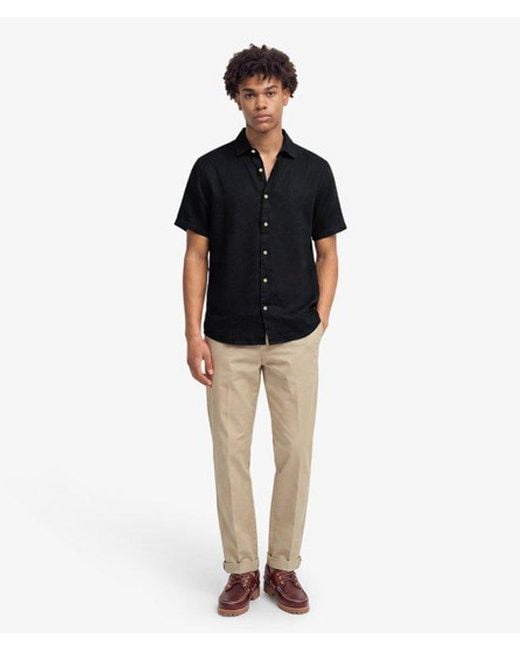 Superdry Black & Co Riviera Short Sleeve Linen Shirt for men