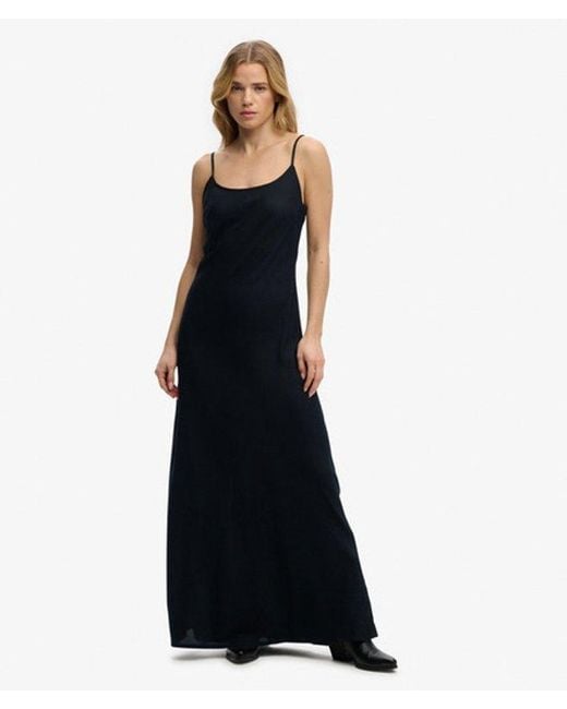 Superdry Black & Co Bias Cut Maxi Slip Dress