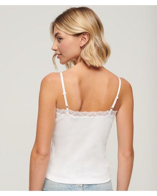 Superdry White & Co Athletic Essential Lace Trim Cami Top