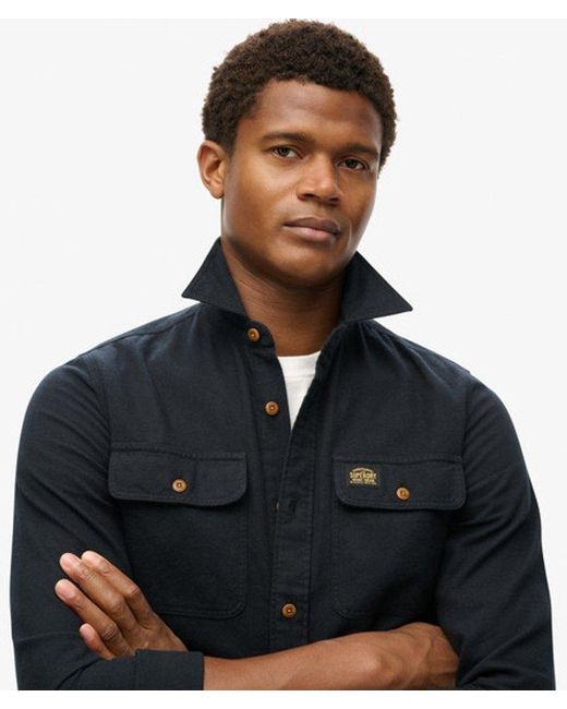 Superdry Blue Trailsman Relaxed Fit Overshirt for men