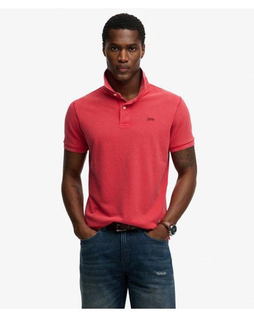 Superdry Red & Co Classic Pique Polo Shirt for men
