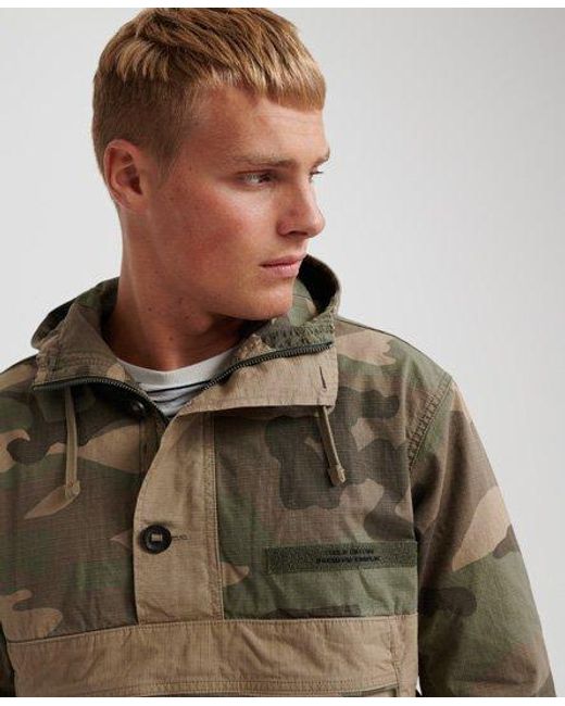 Superdry Natural Rookie Overhead Jet Jacket Camo Solid Mix for men