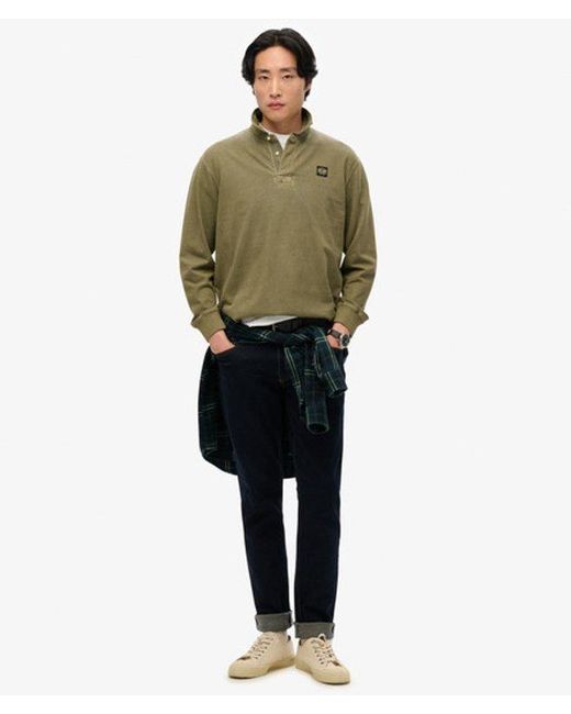 Superdry Green & Co Long Sleeved Contrast Stitch Rugby Shirt for men