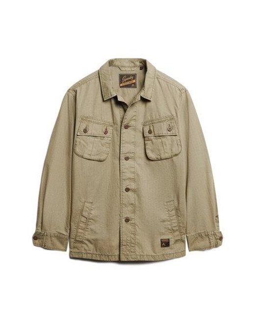 Superdry Green Fully Lined Military Overshirt Jacket for men