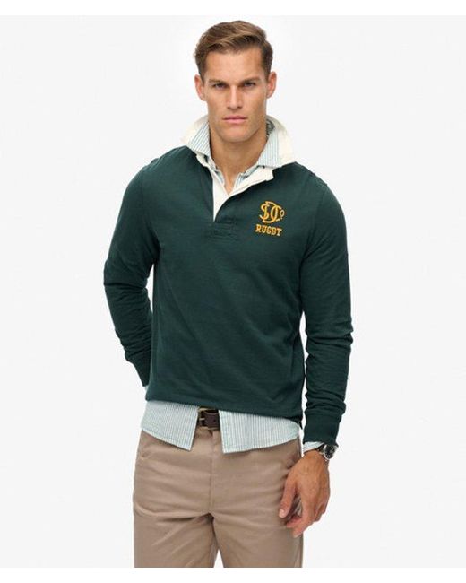 Superdry Green & Co Vintage Athletic Jersey Rugby Top for men