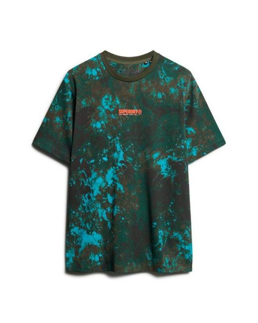 Superdry Green Utility Camo Graphic Loose T-shirt - Size: M for men