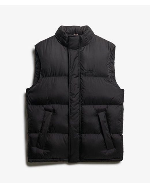 Homme Gilet Matelassé Noir Taille Superdry pour homme en coloris Brown
