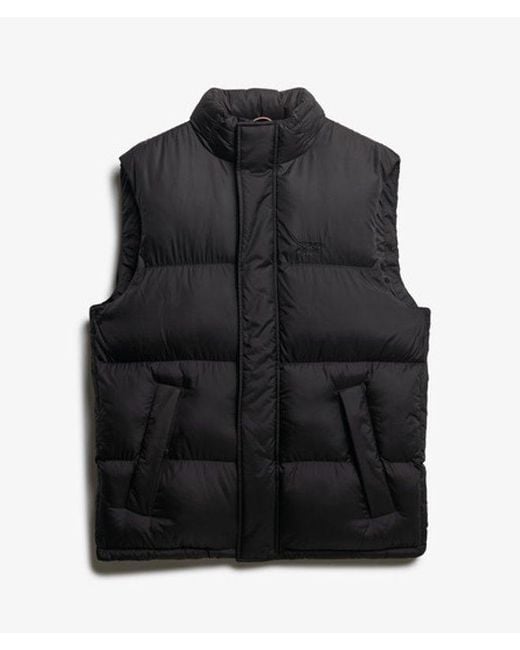 Homme Gilet Matelassé Noir Taille Superdry pour homme en coloris Brown