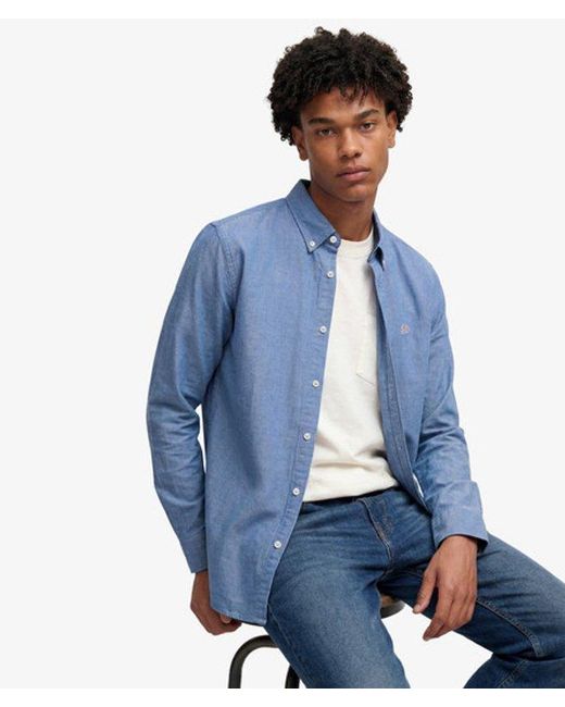 Superdry Blue & Co Classic Oxford Long Sleeve Shirt for men
