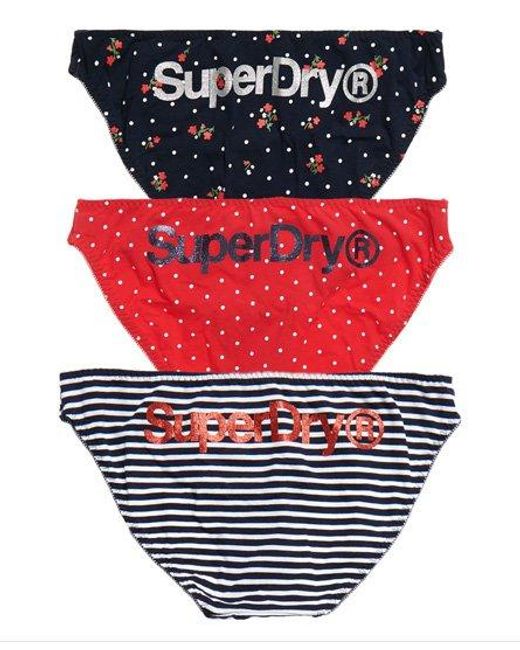 Superdry Red Super Standard Brief Triple Pack Multipack