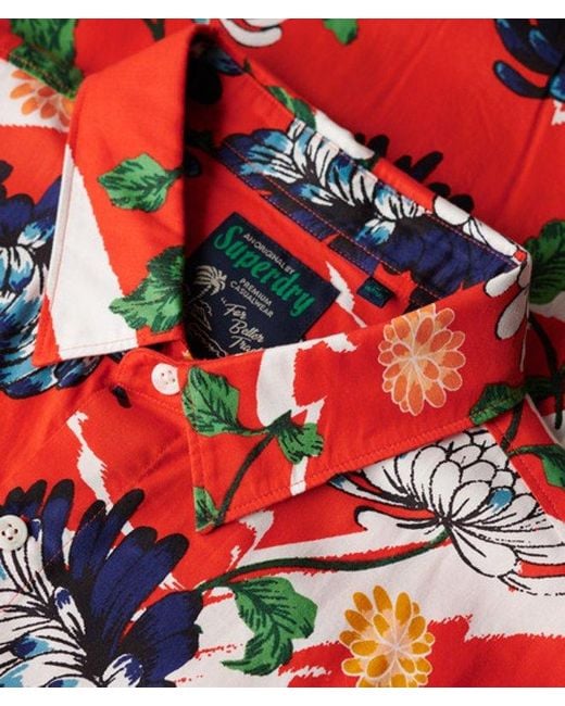 Superdry Red & Co Short Sleeve Hawaiian Shirt for men