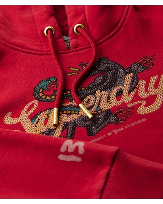 Superdry Red & Co Tattoo Script Graphic Hoodie