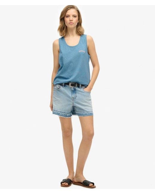 Superdry Blue & Co Essential Logo Garment Dye Vest Top
