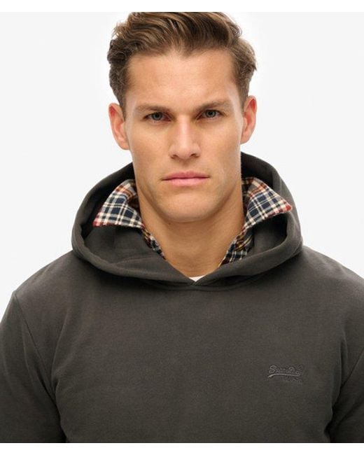Superdry Gray & Co Essential Logo Half Brushed Hoodie for men