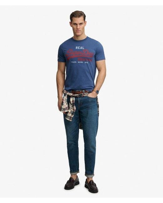 Superdry Blue Vintage Logo Classic T-Shirt for men