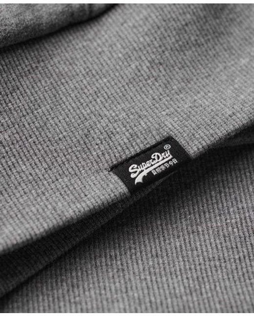 Superdry Gray Essential Borg Lined Zip Hoodie for men