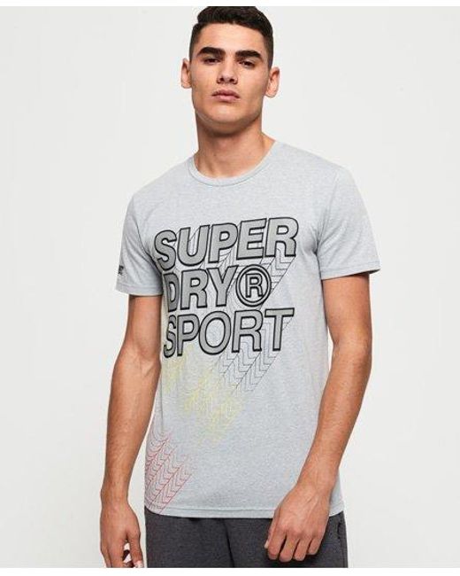 Superdry White Core Gradient Graphic T-Shirt Marl for men
