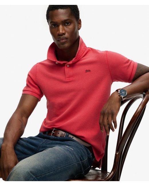 Superdry Red & Co Classic Pique Polo Shirt for men