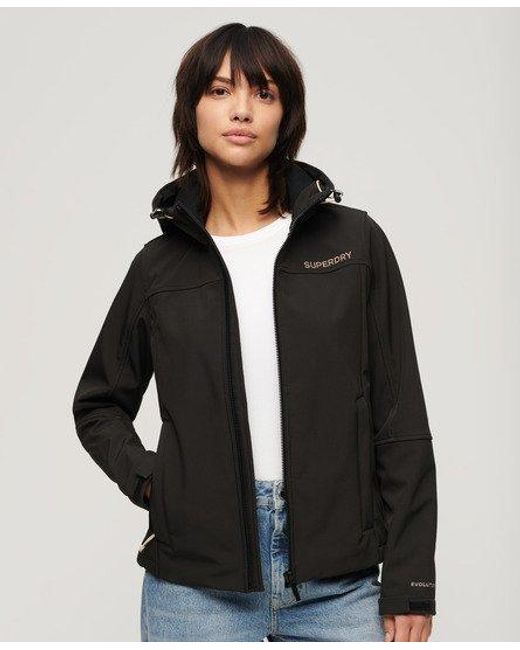 Superdry Black Hooded Softshell Jacket